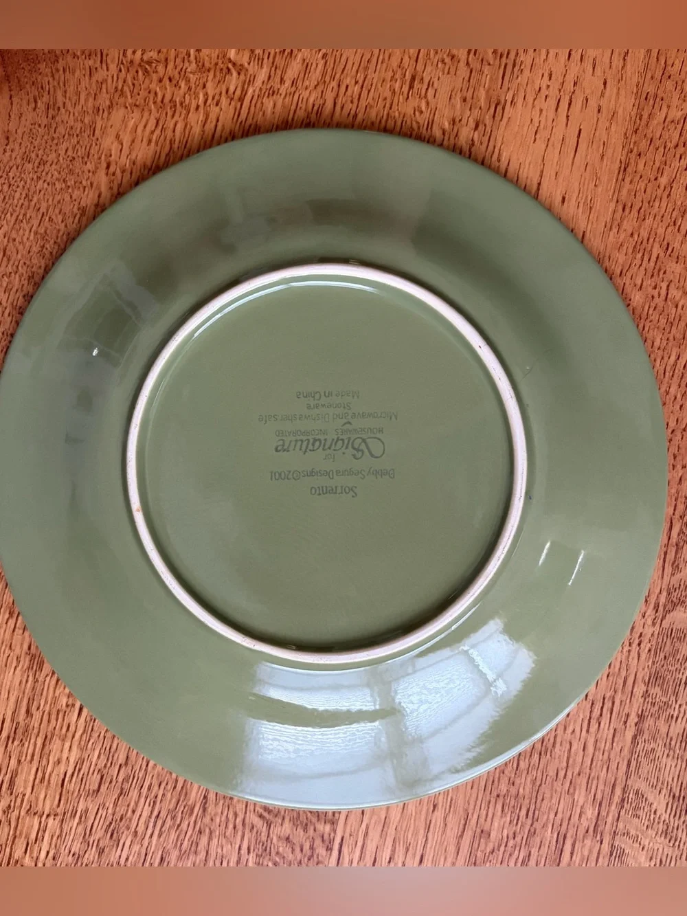 Signature Housewares Sorrento Dinner Plate Oregano Green 11.25” Rustic Farmhouse